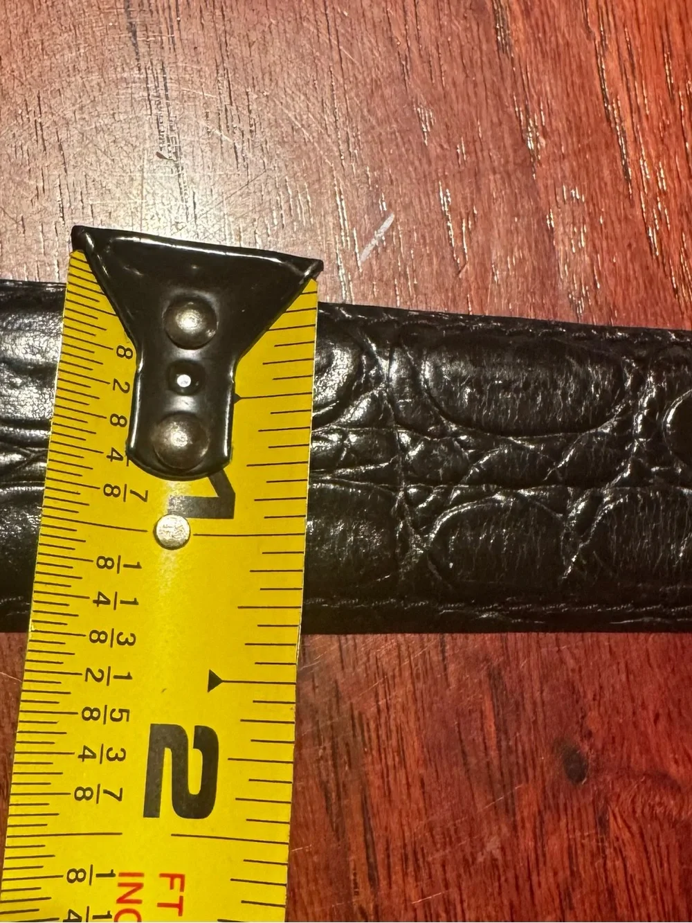 Cole Haan Men’s Black Croc Embossed Leather Belt Size 36 Made in USA